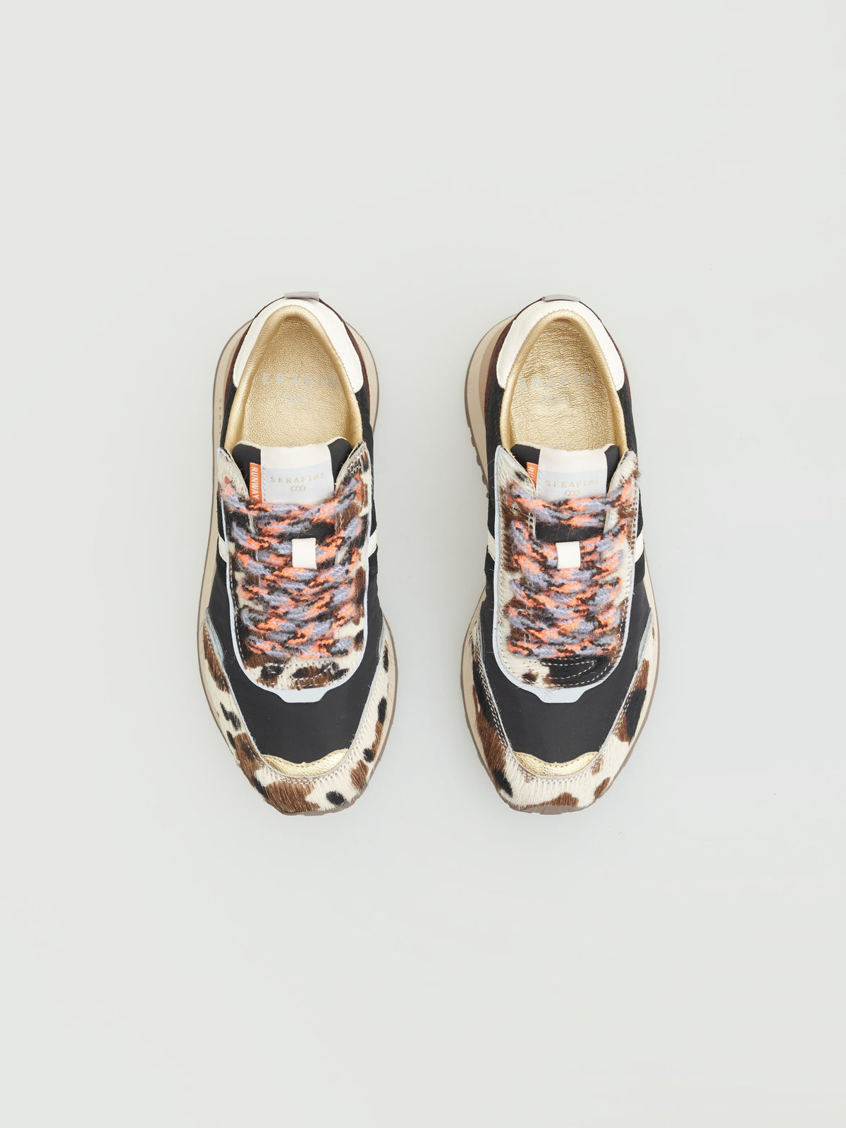SERAFINI Torino Trainers Black Cow Brown