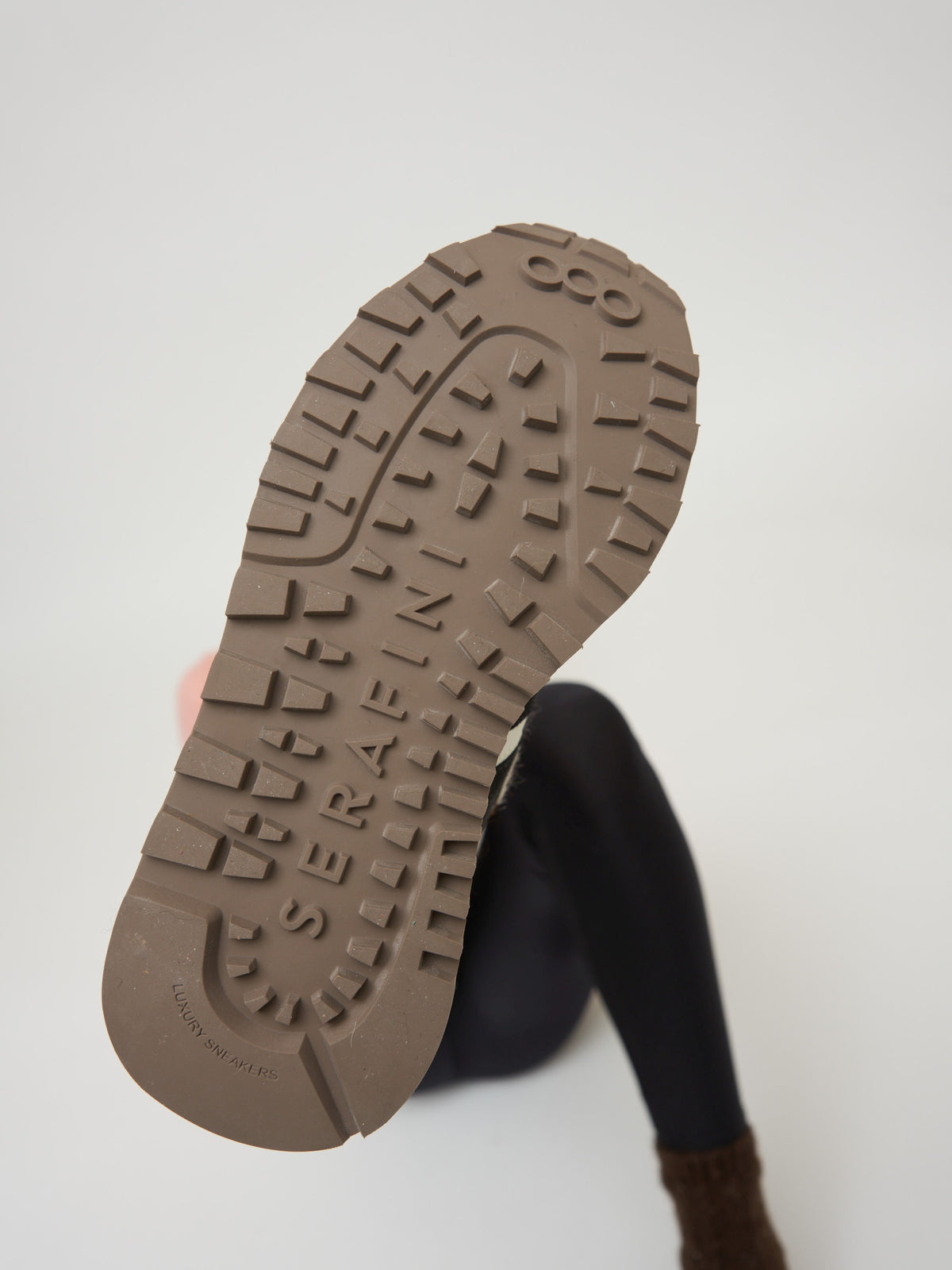 SERAFINI Torino Trainers Black Cow Brown