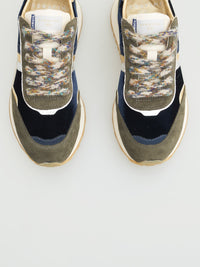 SERAFINI Torino Trainers Velvet Blue Green Leopard
