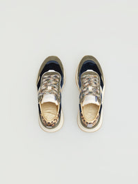SERAFINI Torino Trainers Velvet Blue Green Leopard