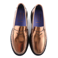 Bronze Metallic Leather Loafers