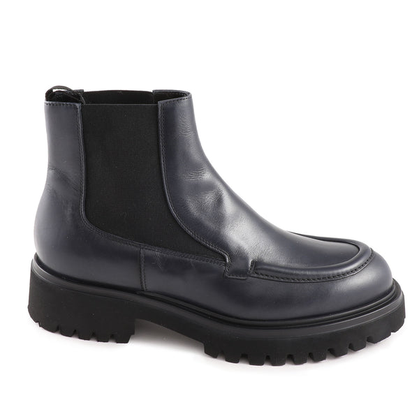 Willard Chunky Leather Chelsea Boot Blue