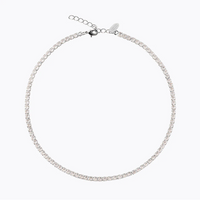 Crystal Mini Zara Necklace Rhodium Plated