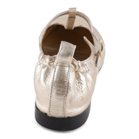 Zoe Platinum Leather Flat